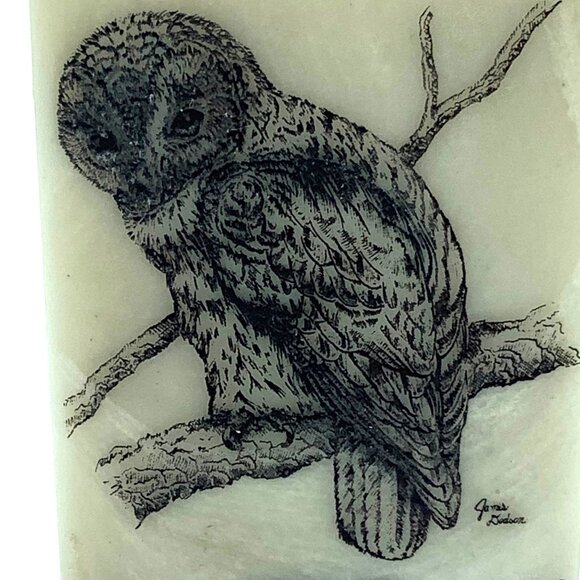 Vintage Tennessee Mint Marble Owl Plaque James Dodson 4” x 3” Freestanding - Picture 3 of 7